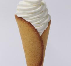 Crispy cone and whipped cream